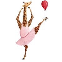 queence Leinwandbild "Ballerina Giraffe" von Queence