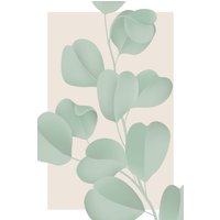 queence Leinwandbild "Blätter mit rosa Hintergrund" von Queence
