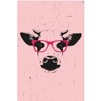 queence Leinwandbild "Kuh mit Brille" von Queence