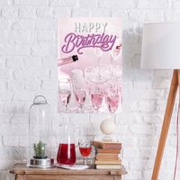 queence Metallbild "Birthday Champagne", Schriftzüge, (1 St.) von Queence