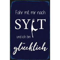 queence Metallbild "Fahr mit mir nach Sylt", Sprüche, (1 St.) von Queence