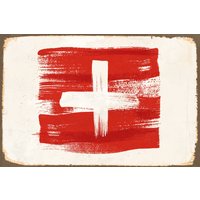 queence Metallbild "SCHWEIZ FLAGGE", Schweiz von Queence