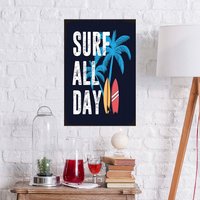 queence Metallbild "Surf All Day", (1 St.) von Queence