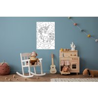 queence Wandsticker "Einhorn am Himmel" DIY-Wandsticker zum Bemalen von Queence