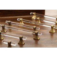 Acryl Griffe Zieht Für Schrank Brozne Füße Leiste Knäufe Moderne Schublade Knob Kleiderschrank Hardware Klare Acrylgriffe von QueeniecraftsShop