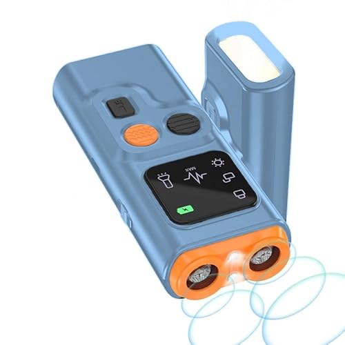 Antibell Ultraschall Gerät, Handheld Anti Bell Gerät Hunde, Wiederaufladbar Hunde Bellen Stoppen mit 2 Effektiv Modi, Anti Bellen mit Taschenlampe, Sicheres für Kleine Große Hunde Drinnen Draußen von Queenmew