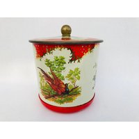 Kaffeedose Eduscho Rot Gold Metalldose Runde Blechdose Eduard Bremen von QueenofGarbage2