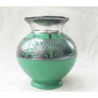 Kleine Grüne Vase Mit Reiner Silberauflage Hertel Jacob Bavaria von QueenofGarbage2