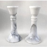 Marmor Kerzenhalter Kerzenständer Vintage Kerzenleuchter Stein von QueenofGarbage2