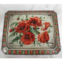 Metalldose Kaffeedose Vintage Eichhorn Hannover Blechdose Mohnblüten Mohnblumen Jubiläumsdose von QueenofGarbage2