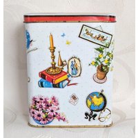 Metalldose Vintage Blechdose Großbritannien Aufbewahrungsdose Kerze Brille Globus Teekanne Segelschiff von QueenofGarbage2