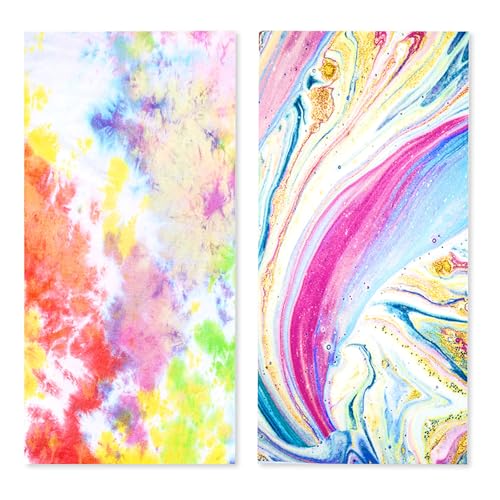 Queenshin Große Batik Strandtücher Schnelltrocknendes 2er Set, Microfaser Handtücher Fitness Handtuch Saunatuch Badetuch für Herren Damen, 75 x 150 cm von Queenshin