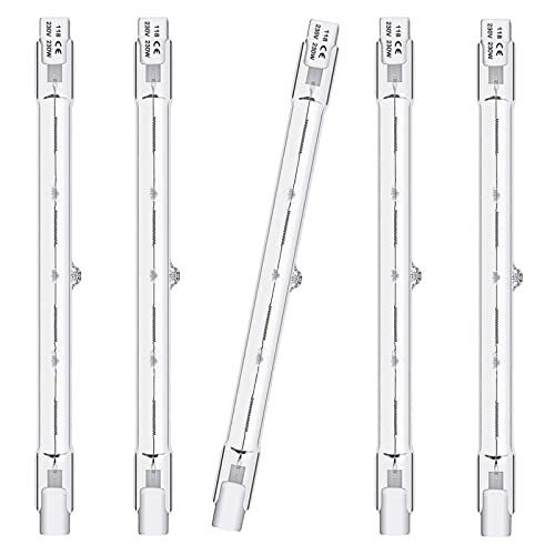 Queeplo 5 Stück R7S Halogen Leuchtmittel 230W 230V Dimmbar Warmweiß,118mm R7S Halogenstab von Queeplo