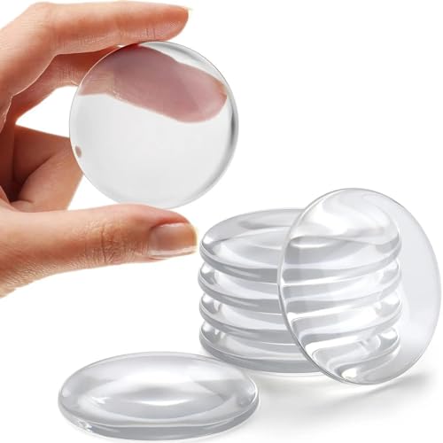 6 Stück Transparent Türstopper Klar Runde Wandschutz Elastikpuffer Transparent Selbstklebend Türklinken Stopper Gummifüße Selbstklebend Wiederverwendbarer Elastikpuffer Wandstopper Ø 50mm von Queerelele