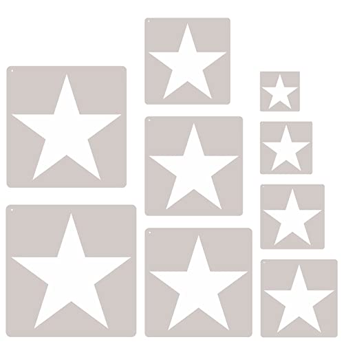 Queerelele 9 Stück Sternschablonen, Kunststoff 5 Punkt Stern Schablone Stern Schablone Wand Groß Pentagramm schablone Sternschablonen Wand zum Malen an der wand Fenster Heimdekoration DIY Handwerk Queerelele 9 Stück Sternschablonen, Kunststoff 5 Punkt Stern Schablone Stern Schablone Wand Groß Pentagramm schablone Sternschablonen Wand zum Malen an der wand Fenster Heimdekoration DIY Handwerk von Queerelele
