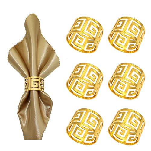 Serviettenringe Gold Serviettenringe Hochzeit Moderne Serviettenringe Serviettenschnallen Blätter Universal Serviettenringe Set für Hochzeitsfeier Abendessen Jubiläum Tischdekoration 6 Stück (Gold) von Queerelele