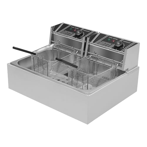 Doppelfritteuse Friteuse Fritteuse Fritöse Edelstahl Kaltzone Fritose 12L Anti-Rutsch-Pad & Bratdeckel für den häuslichen und kommerziellen Gebrauch zu braten,Zeitdauer: 0-5min Doppelfritteuse Friteuse Fritteuse Fritöse Edelstahl Kaltzone Fritose 12L Anti-Rutsch-Pad & Bratdeckel für den häuslichen und kommerziellen Gebrauch zu braten,Zeitdauer: 0-5min von Queeucaer