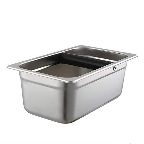 Edelstahl Kaffeesatz Abklopfbehälter Ausklopfbeh Kaffee Knock 3L Box Espresso Mühlen Tamper Container Abfall Recyclingkorb Gummi, Kaffeebehälter, Klein, Espresso, mit Geräuschreduzierung Gummiring von Queeucaer