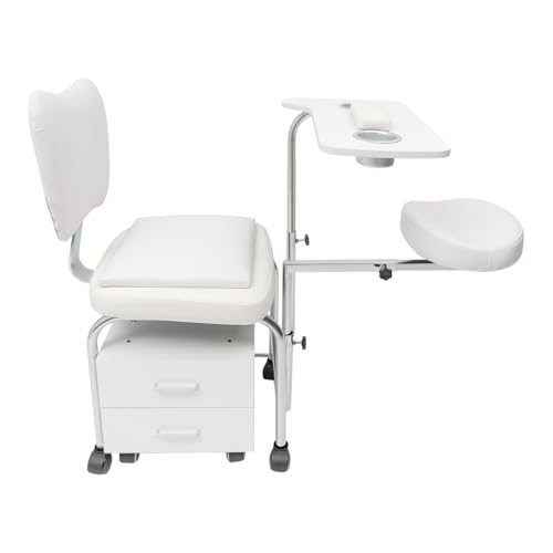 Maniküre-Pediküre-Stuhl, Nageltisch Professional Trolley, Beauty Spa Massage Hocker, verstellbarer Nageltisch-Arbeitsplatz mit rollenden Rädern Schubladen, in Privathaushalten, Schönheitssalons, Nagel Maniküre-Pediküre-Stuhl, Nageltisch Professional Trolley, Beauty Spa Massage Hocker, verstellbarer Nageltisch-Arbeitsplatz mit rollenden Rädern Schubladen, in Privathaushalten, Schönheitssalons, Nagel von Queeucaer