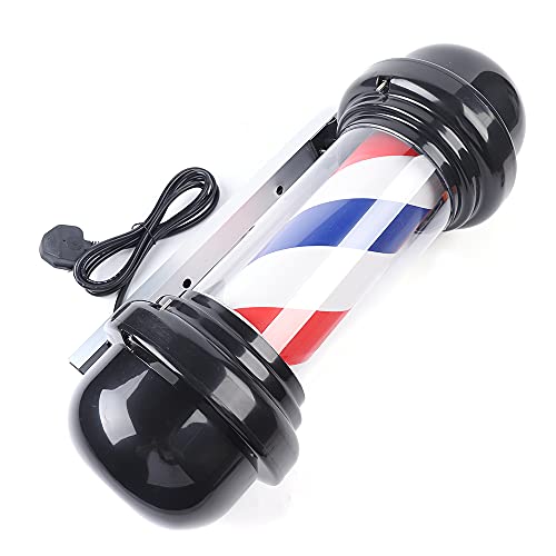 Queeucaer 20 Zoll Barbierstab Leuchtkugel Barbershop Sign Barber Pole LED Licht Drehbare Salon Beleuchtetes Streifenlicht Rot Weiß Blaue Streifen Rotierende Beleuchtung Schild für Friseursalon Shop von Queeucaer