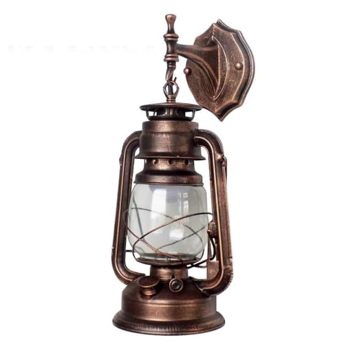 Queeucaer Vintage Außen Wandhalterung Leuchte Laterne Gartenlampe Wohnen Beleuchtung E27 für E27 Leuchtmittel Outdoor Außen Garten Retro Gartenlampe von Queeucaer
