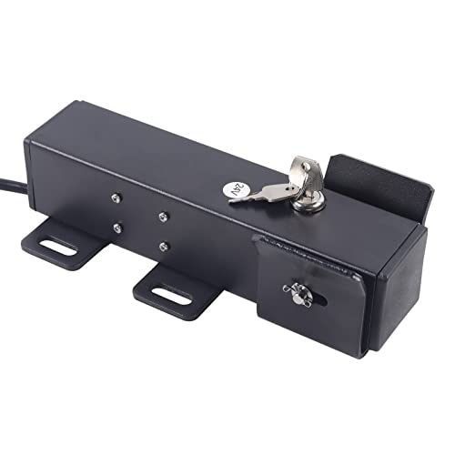 Schloss Elektrisches Torschloss,Automatische Schwingen Schiebetoröffner UK Fernbedienung Motor Tor Operator System Gerät Sichere Sicherheit Outdoor Wasserdicht Schwarz mit Fernbedienung, DC 24V von Queeucaer