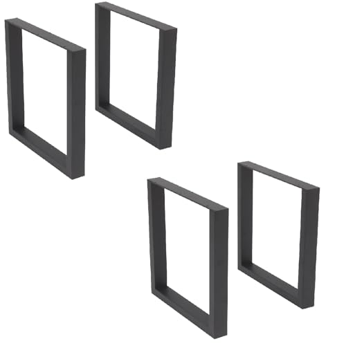 Queiting 4 Stück Metall Tischbeine 43x40cm Tischbeine Metall Schwarz Tischrahmen Bankrahmen Tischbeine im Industrial-Look Stahl Tischrahmen Wird für Bank Couchtisch Bei DIY Esstisch (4 Stück) von Queiting