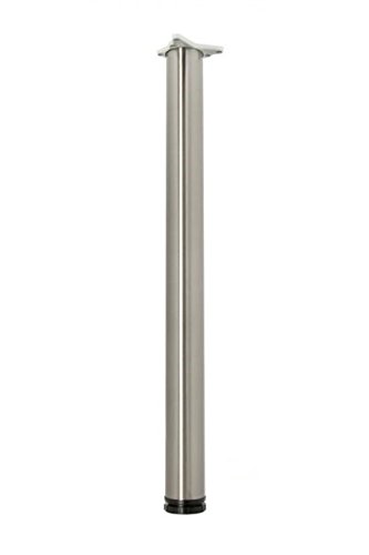 Möbelfuß 2er Set höhenverstellbarer Stützfüße in Edelstahl Optik 705 mm + 25 mm Rundrohr 60 mm Durchmesser Möbelfuß Tischbein Möbelfüße von Quellmalz