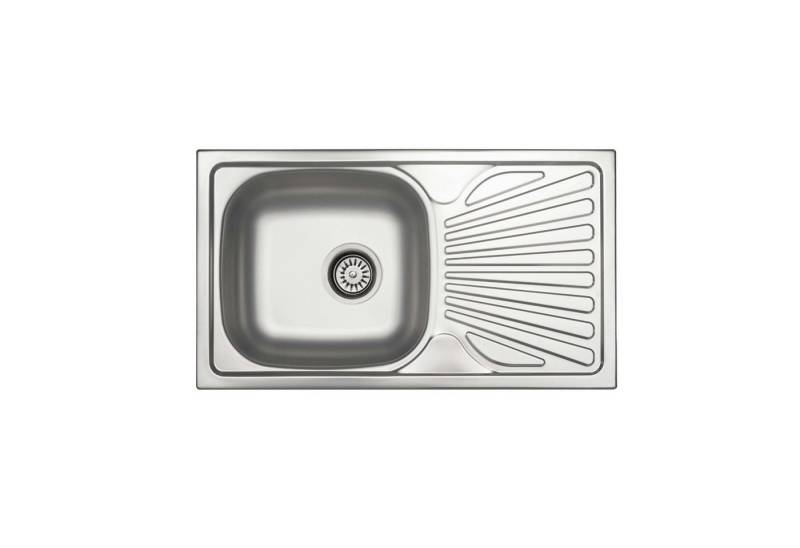 Quellmalz Einbauspüle Einbauspüle Pisa D401 mit Siebkorb reversibel 760 x 435 mm von Quellmalz