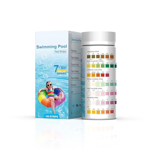 7-in-1 Pool Teststreifen 100 Stück - Wassertest-Set für pH-Wert | Präzise Teststreifen für Schwimmbad, Whirlpool, Spa & Planschbecken | Schnelle Wasseranalyse 7-in-1 Pool Teststreifen 100 Stück - Wassertest-Set für pH-Wert | Präzise Teststreifen für Schwimmbad, Whirlpool, Spa & Planschbecken | Schnelle Wasseranalyse von Queltrix
