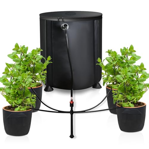 Automatische Bewässerungssystem Indoor 50L - 2 Wochen Autonomie 360° Sprinkler mit IPX8 Wasserdicht Pumpe für Garten/Balkon/Zimmerpflanzen (inkl 4 Pflanzentaschen) Automatische Bewässerungssystem Indoor 50L - 2 Wochen Autonomie 360° Sprinkler mit IPX8 Wasserdicht Pumpe für Garten/Balkon/Zimmerpflanzen (inkl 4 Pflanzentaschen) von Blivrig