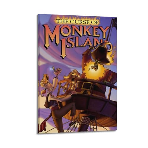 Quem Curse of Monkey Island Spiel-Poster, dekoratives Gemälde, Leinwand-Wandposter und Kunstdruck, modernes Familienschlafzimmer-Dekor-Poster, 50 x 75 cm Quem Curse of Monkey Island Spiel-Poster, dekoratives Gemälde, Leinwand-Wandposter und Kunstdruck, modernes Familienschlafzimmer-Dekor-Poster, 50 x 75 cm von Quem