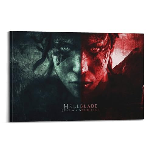 Quem Hellblade Senua's Sacrifice Game Poster, dekorative Malerei, Leinwand, Wandposter und Kunstdruck, moderne Familienschlafzimmer-Dekoration, Poster, 50 x 75 cm von Quem