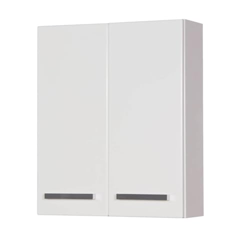 Quentis Bad-Hängeschrank, Breite 60 cm, 2 Türen, weiß glänzend, Lieferung montiert, wandhängend von Quentis Badmöbel