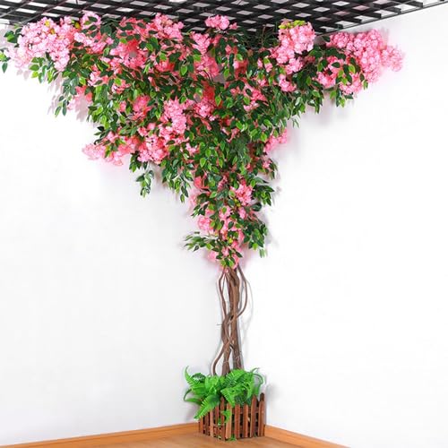 Quepiem 3 x 3 m handgefertigter DIY-Kirschblütenbaum, künstliche Rankenblumen – modische Weihnachtshochzeitsdekoration für Gartenzaun – Familienfeiern(N) von Quepiem