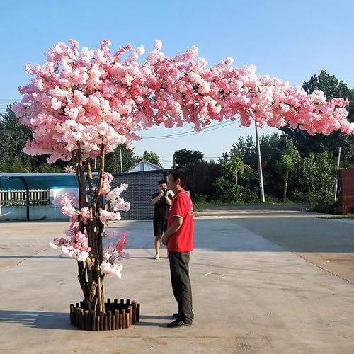 Quepiem Japanische rosa Kirschblütenbäume/künstliche Kirschblütenbäume/Gartenpflanzen, Simulation künstlicher Blumen für Büro, Schlafzimmer, Hochzeit, Party-Dekoration(2.5x2m/8.2x6.6ft) von Quepiem