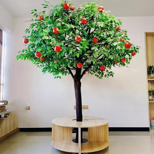 Quepiem Künstliche Apfelbäume, künstlicher Baum, große künstliche Apfelpflanzen für die Dekoration des Wohnzimmers im Homeoffice, für ökologische Gärten und als Einweihungsgeschenk(8FT/250cm) von Quepiem