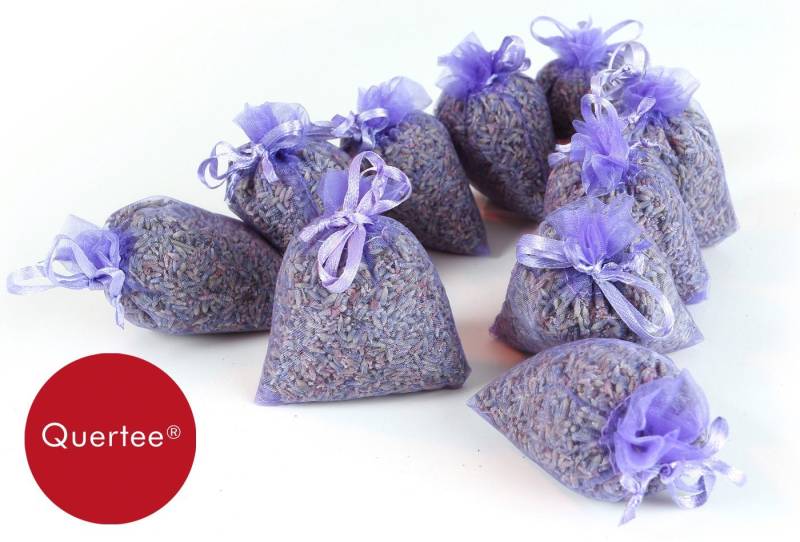 Quertee Duftbeutel 10x Bio Lavendel Lavendelsäckchen Duftsäckchen Mottenschutz (10x10 g), 1-tlg., Hergestellt in Deutschland von Quertee