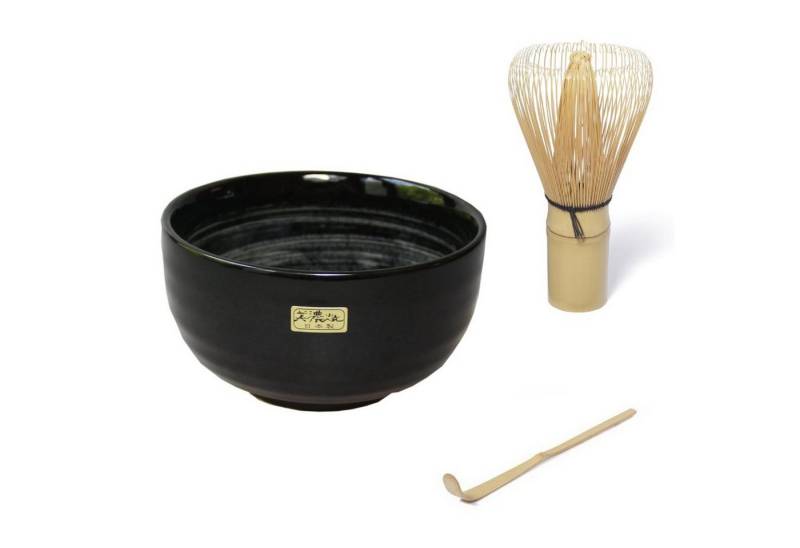 Quertee Teeschale Matcha Set - Matcha Schale AQUA + Chasen - Matchabesen + Bambuslöffel von Quertee