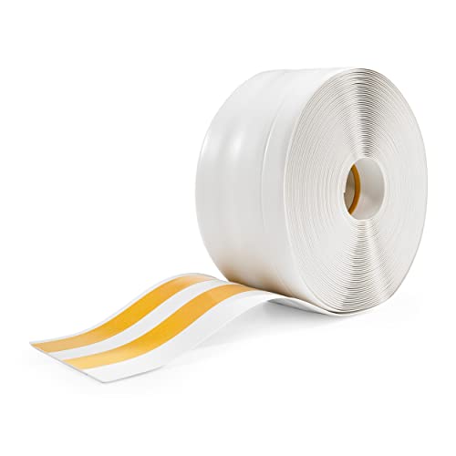 Weichsockelleiste Selbstklebend - 100 mm x 25 mm - Abschlussleiste, Breite Knickleiste - für Wände, Boden - PVC, Flexibel, Wasserdicht, Dekorativ - 1 Meter, Weiß von Quest
