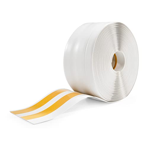 Weichsockelleiste Selbstklebend Knickleiste Abschlussleiste | 100 mm x 25 mm | für Küche Badezimmer Dichtungsband PVC Flexibel Wasserdicht Dekorativ | 1 Meter | Weiß von Quest