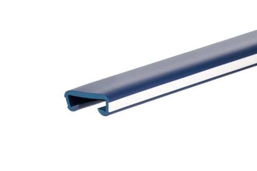 QUEST Handlauf PVC 40x8 Treppenhandlauf Kunststoffhandlauf Profil für Treppengeländer Gummi, Dunkelblau-Weiß von Quest