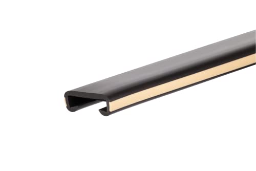 QUEST Handlauf PVC 40x8 Treppenhandlauf Kunststoffhandlauf Profil für Treppengeländer Gummi, Schwarz-Creme von Quest