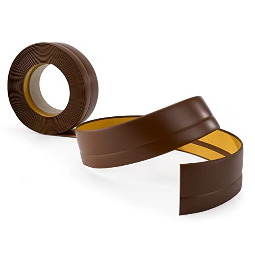 Weichsockelleiste Selbstklebend | 25 mm x 15 mm | Knickleiste Abschlussleiste für Küche Badezimmer Dichtungsband PVC Flexibel Wasserdicht Dekorativ | 20 Meter | Braun von Quest