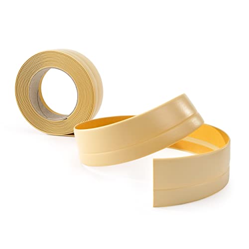 Weichsockelleiste Selbstklebend | 25 mm x 15 mm | Knickleiste Abschlussleiste für Küche Badezimmer Dichtungsband PVC Flexibel Wasserdicht Dekorativ | 5 Meter | Creme von Quest