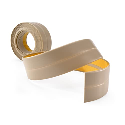 Weichsockelleiste Selbstklebend | 30 mm x 30 mm | Knickleiste Abschlussleiste für Küche Badezimmer Dichtungsband PVC Flexibel Wasserdicht Dekorativ | 10 Meter | Beige von Quest