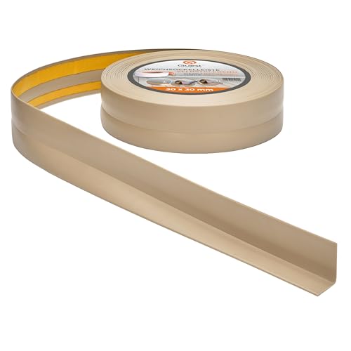 Weichsockelleiste Selbstklebend | 30 mm x 30 mm | Knickleiste Abschlussleiste für Küche Badezimmer Dichtungsband PVC Flexibel Wasserdicht Dekorativ | 15 Meter | Beige von Quest