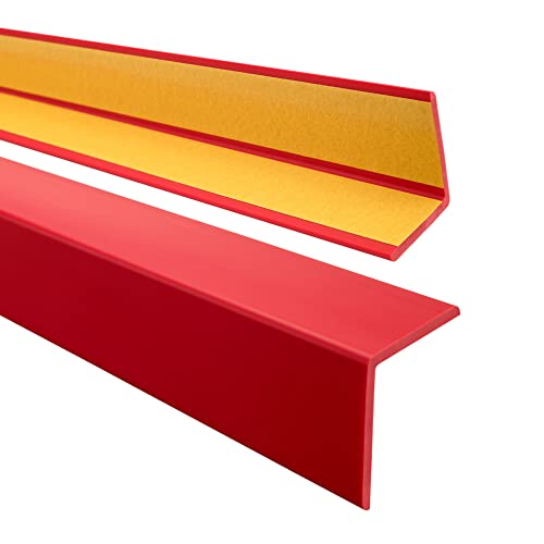 QUEST Winkelprofil 40x40mm – Selbstklebendes PVC-Gummi Kantenschutzprofil, Elastischer Eckschutz, Kunststoffwinkel für Kanten & Ecken, Rot, 150cm von Quest