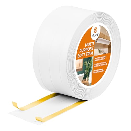 Quest 4in1 Abschlussleiste, Weichsockelleiste Selbstklebend, Multifunktionsleiste - Breite 120mm - Bodenleiste, Kabelleiste - Multifunktional, Flexibel, UV-Beständig - Weiß, 10 Meter Quest 4in1 Abschlussleiste, Weichsockelleiste Selbstklebend, Multifunktionsleiste - Breite 120mm - Bodenleiste, Kabelleiste - Multifunktional, Flexibel, UV-Beständig - Weiß, 10 Meter von Quest
