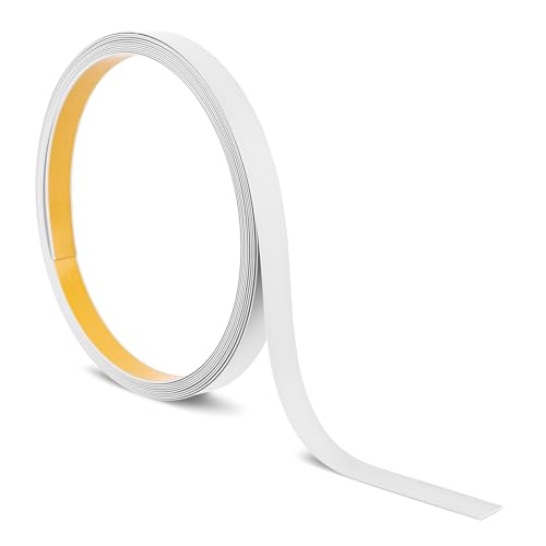 Quest Flachstange Flachleiste Kunststoff Selbstklebend – Länge: 10m – Zierleisten, PVC-Profil für Bau & Dekoration (Weiß, 10m x 30mm) von Quest